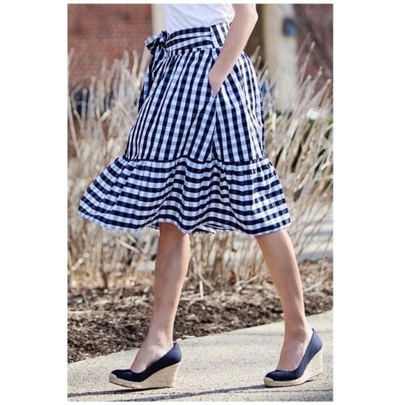 J.CREW Gingham Check Canvas Espadrilles Wedge Heel Blue / White Size 9.5 # E8117 - Picture 11 of 11